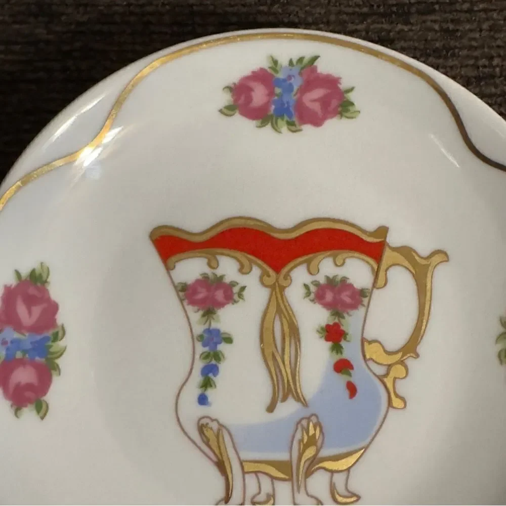 St. Martin Email de Limoges Decore a La Main a.f. Marino Floral Cup Print Saucer